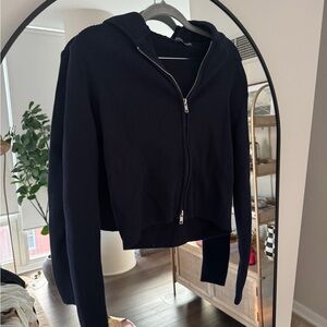 Brandy Melville navy knit zip up